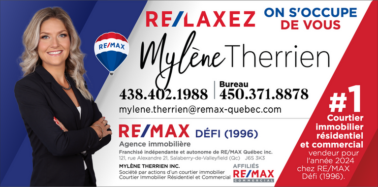 Mylène Therrien : Un succès retentissant chez RE/MAX Défi (1996) en 2024 Mylène Therrien : Un succès retentissant chez RE/MAX Défi (1996) en 2024